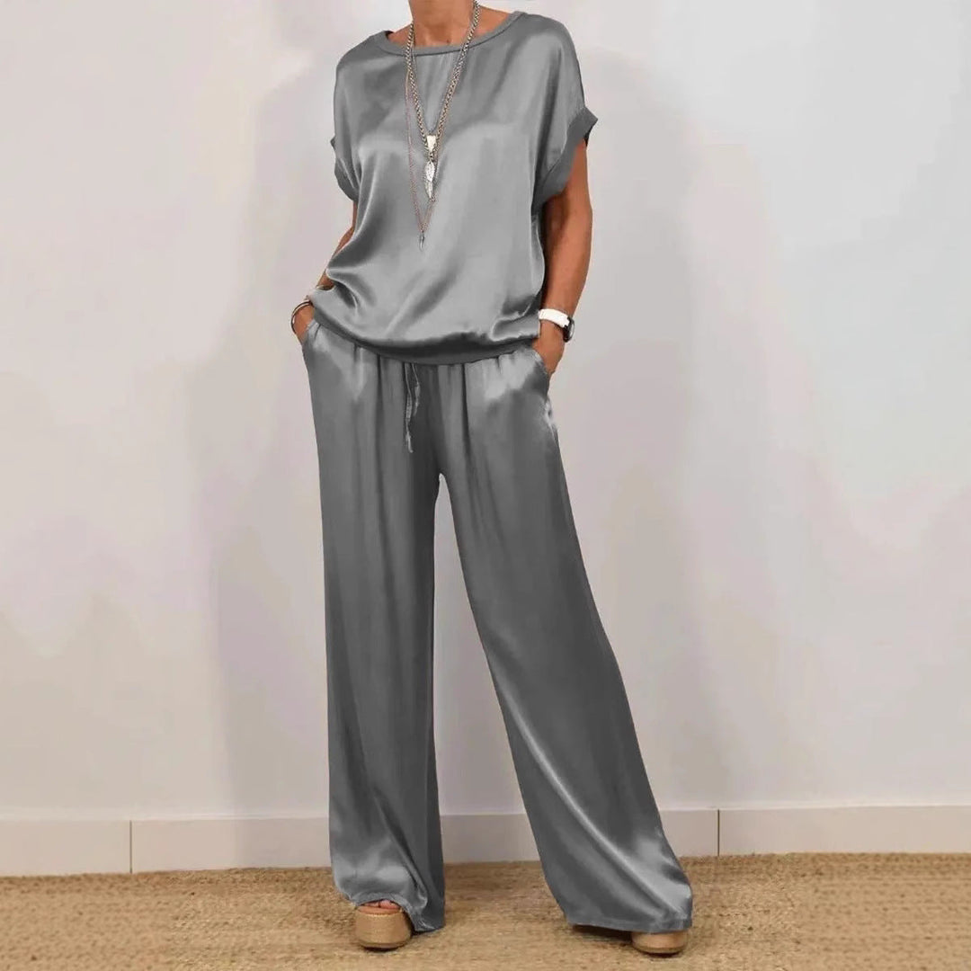 Damer Elegant Lounge-set med Flödande Snitt och Elastisk Midja Mirla-Eva Jonsson