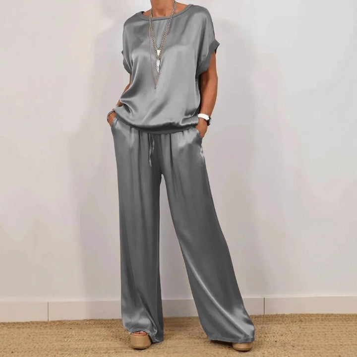 Damer Elegant Lounge-set med Flödande Snitt och Elastisk Midja Mirla-Eva Jonsson