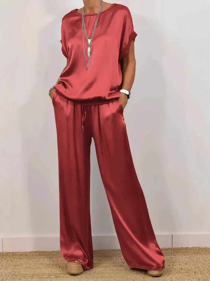 Damer Elegant Lounge-set med Flödande Snitt och Elastisk Midja Mirla-Eva Jonsson