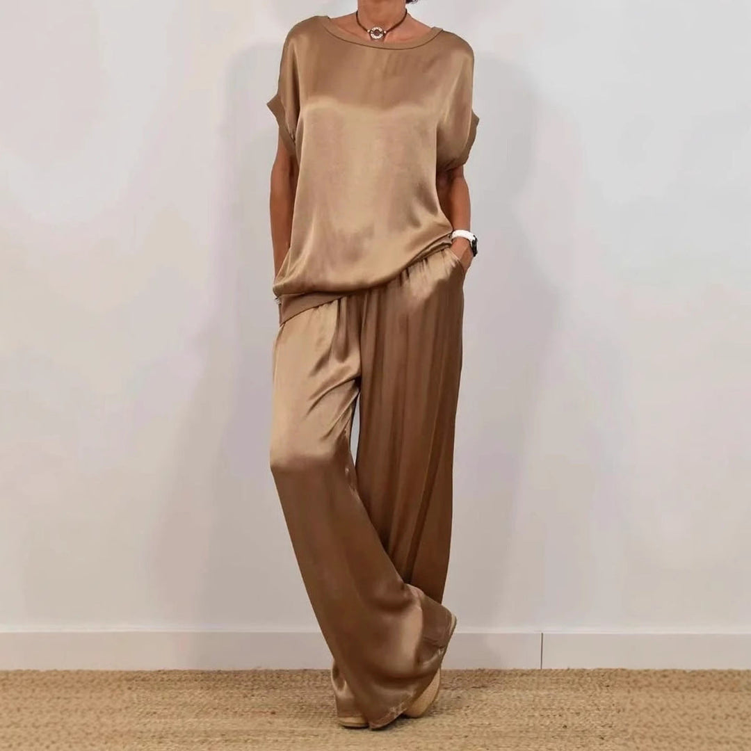Damer Elegant Lounge-set med Flödande Snitt och Elastisk Midja Mirla-Eva Jonsson