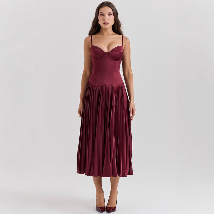 Damer Elegant Maxi Klänning med Korsett Topp och Utsådd Kjol Mirla-Eva Jonsson