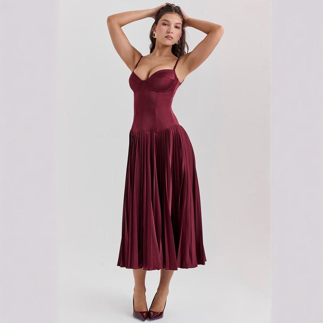 Damer Elegant Maxi Klänning med Korsett Topp och Utsådd Kjol Mirla-Eva Jonsson