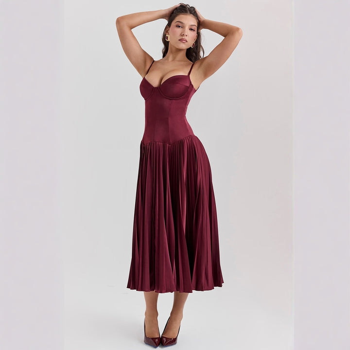Damer Elegant Maxi Klänning med Korsett Topp och Utsådd Kjol Mirla-Eva Jonsson