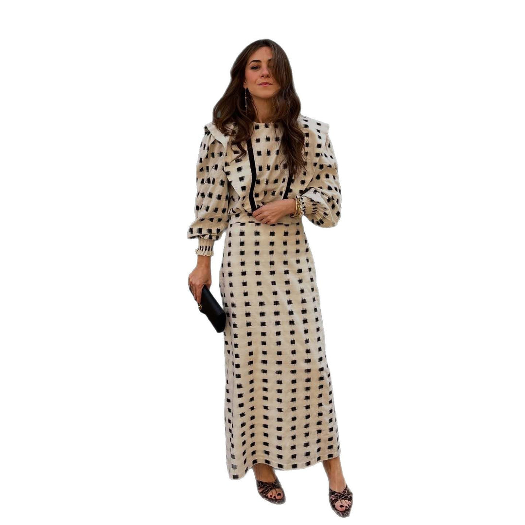 Damer Elegant Maxi Klänning med Volangdetaljer Mirla-Eva Jonsson
