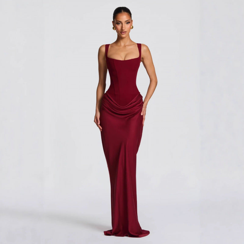 Damer Elegant Maxi-Klänning med raffinerade draperingar Mirla-Eva Jonsson