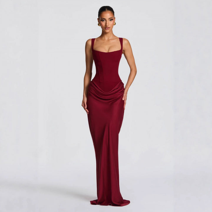 Damer Elegant Maxi-Klänning med raffinerade draperingar Mirla-Eva Jonsson