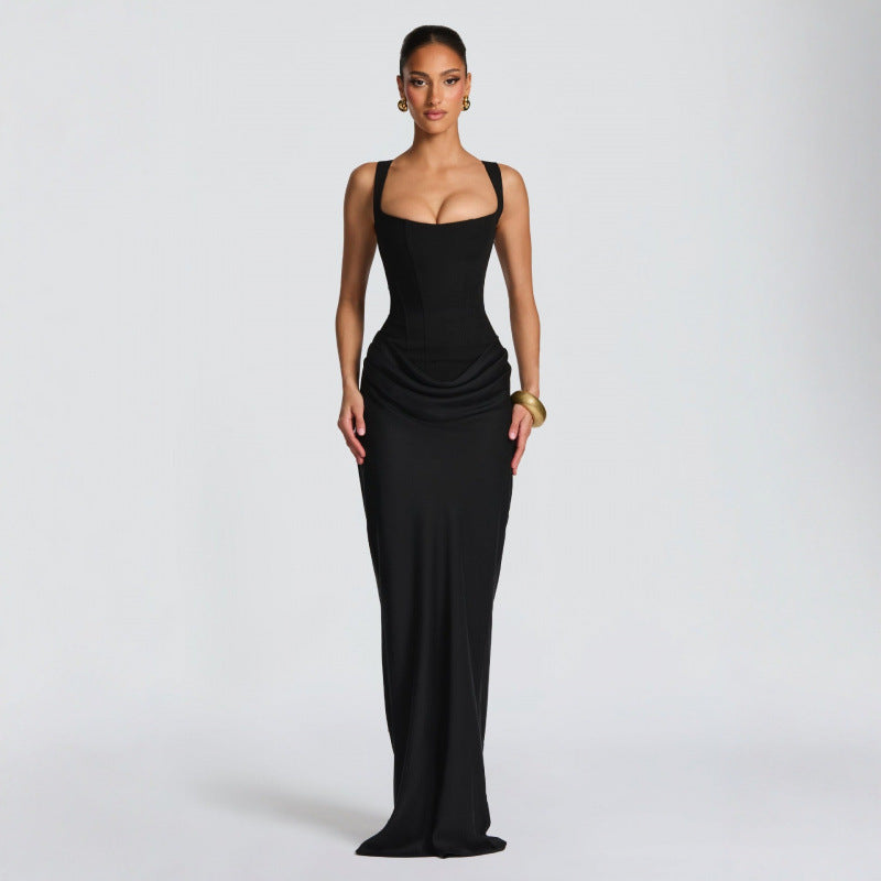 Damer Elegant Maxi-Klänning med raffinerade draperingar Mirla-Eva Jonsson
