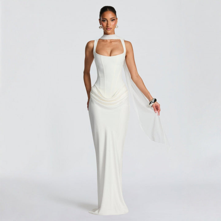 Damer Elegant Maxi-Klänning med raffinerade draperingar Mirla-Eva Jonsson