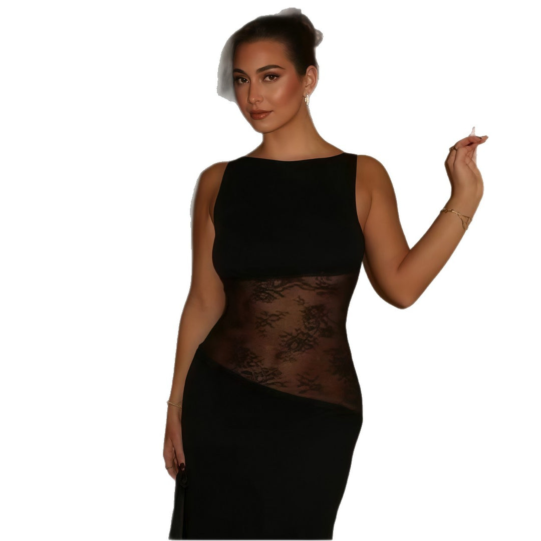 Damer Elegant Maxi Klänning med transparent blommönster Mirla-Eva Jonsson
