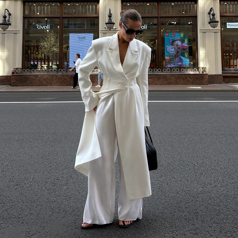 Damer Elegant Maxi Wrap Coat med midjeband Mirla-Eva Jonsson