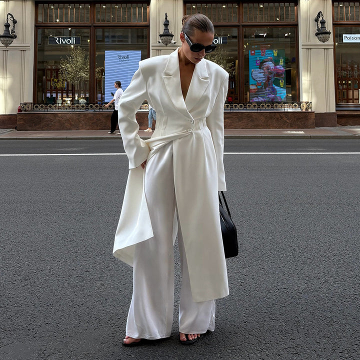 Damer Elegant Maxi Wrap Coat med midjeband Mirla-Eva Jonsson