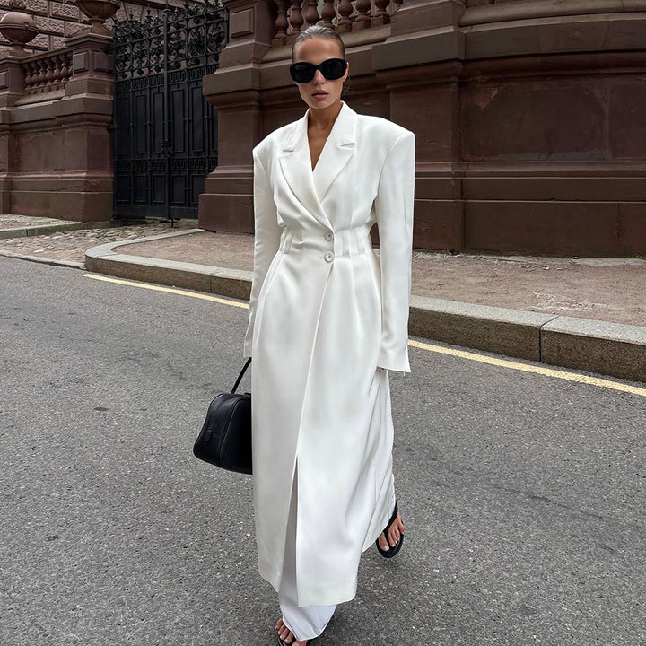 Damer Elegant Maxi Wrap Coat med midjeband Mirla-Eva Jonsson