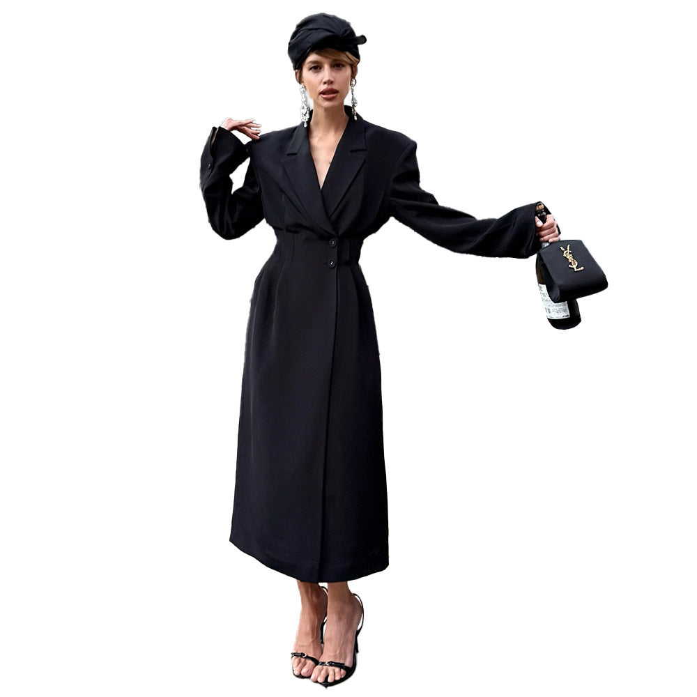 Damer Elegant Maxi Wrap Coat med midjeband Mirla-Eva Jonsson