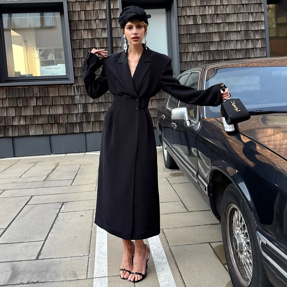 Damer Elegant Maxi Wrap Coat med midjeband Mirla-Eva Jonsson