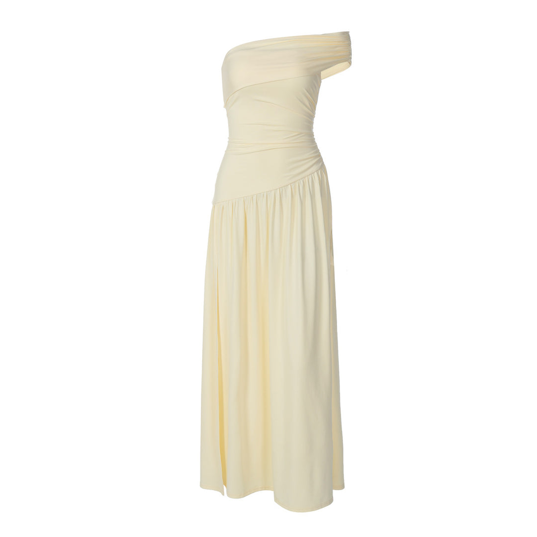 Damer Elegant Maxi-dress med asymmetrisk axelrem och sid-spricka Mirla-Eva Jonsson