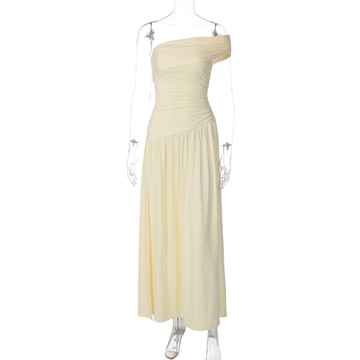 Damer Elegant Maxi-dress med asymmetrisk axelrem och sid-spricka Mirla-Eva Jonsson