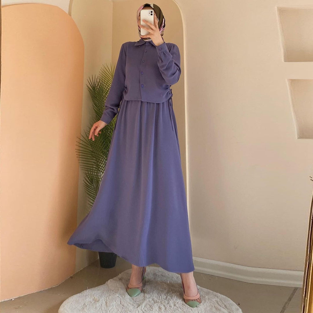 Damer Elegant Maxi-klänning med lång ärm och figursydd design Mirla-Eva Jonsson