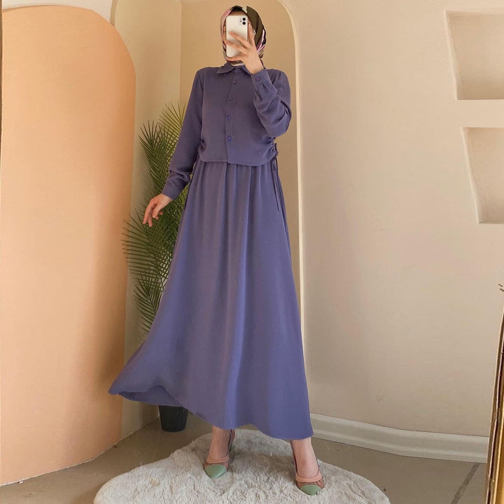 Damer Elegant Maxi-klänning med lång ärm och figursydd design Mirla-Eva Jonsson
