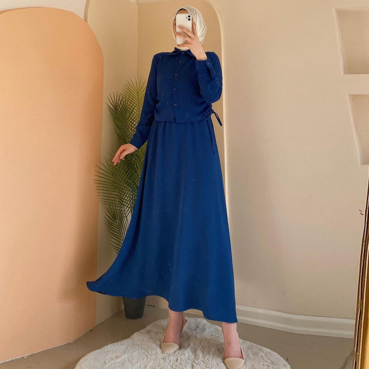 Damer Elegant Maxi-klänning med lång ärm och figursydd design Mirla-Eva Jonsson