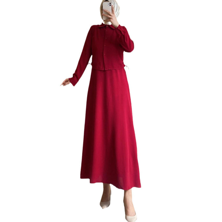 Damer Elegant Maxi-klänning med lång ärm och figursydd design Mirla-Eva Jonsson