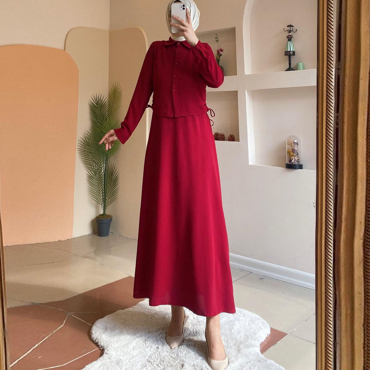 Damer Elegant Maxi-klänning med lång ärm och figursydd design Mirla-Eva Jonsson