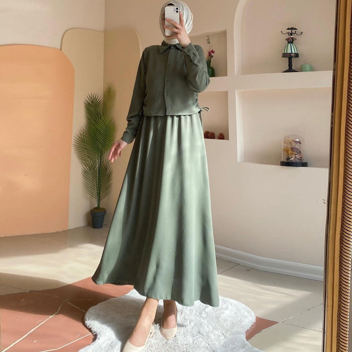 Damer Elegant Maxi-klänning med lång ärm och figursydd design Mirla-Eva Jonsson