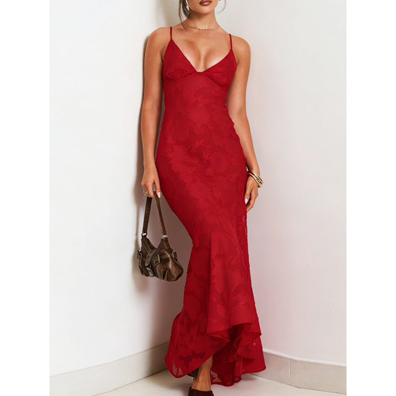 Damer Elegant Maxi-klänning med raffinerat spetsmönster och flödig kjoldel Mirla-Eva Jonsson