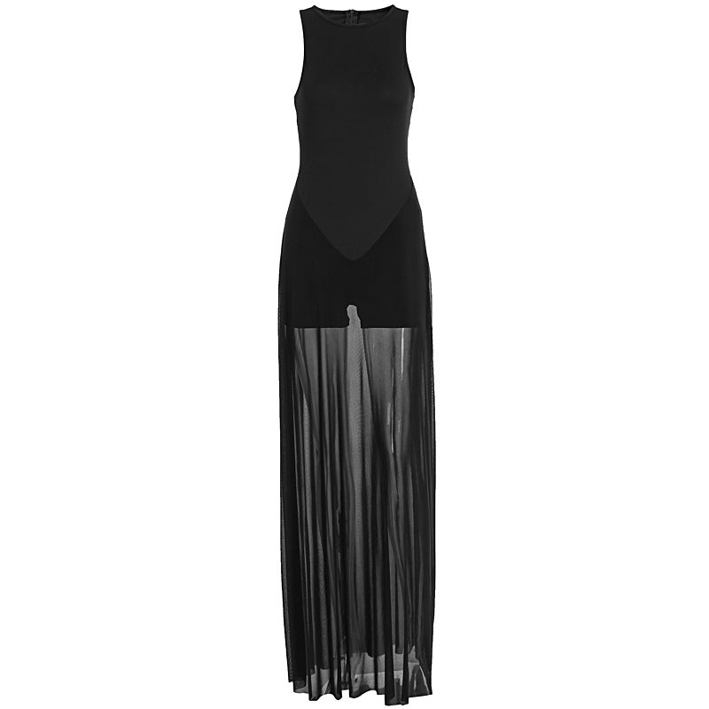 Damer Elegant Maxi-klänning med transparent chiffongöverdrag och figurnära inre Mirla-Eva Jonsson