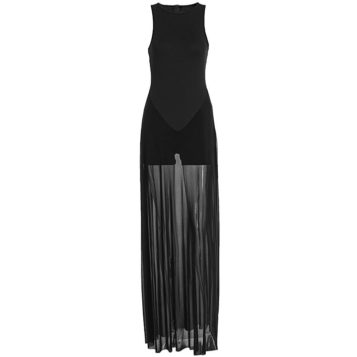 Damer Elegant Maxi-klänning med transparent chiffongöverdrag och figurnära inre Mirla-Eva Jonsson
