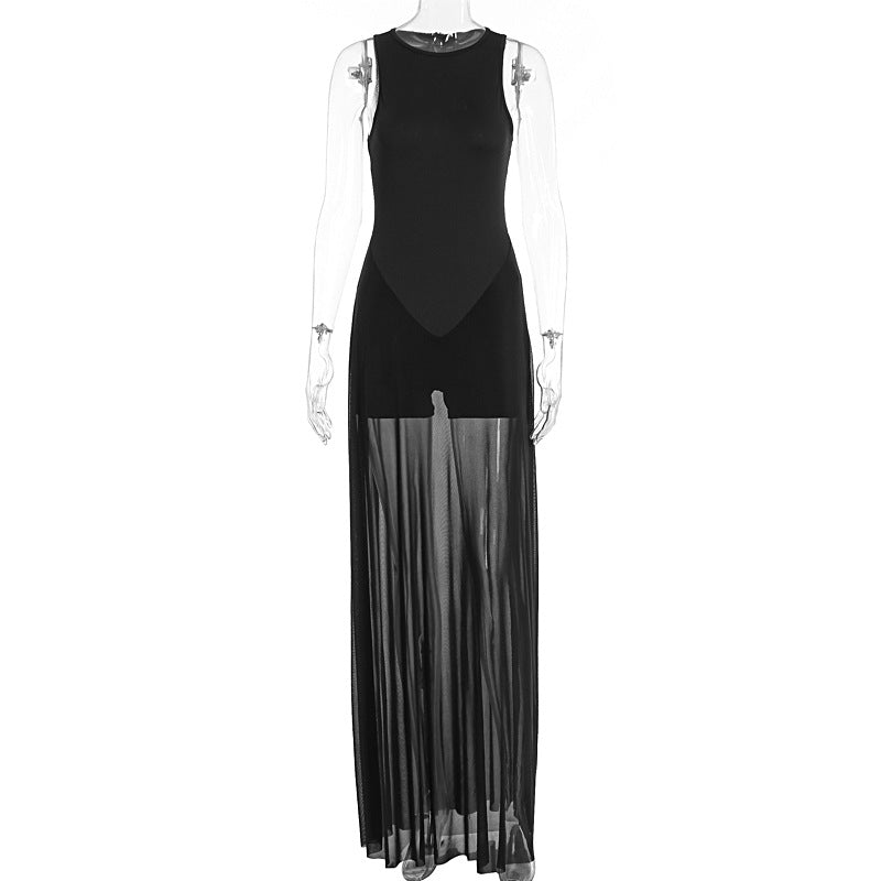 Damer Elegant Maxi-klänning med transparent chiffongöverdrag och figurnära inre Mirla-Eva Jonsson