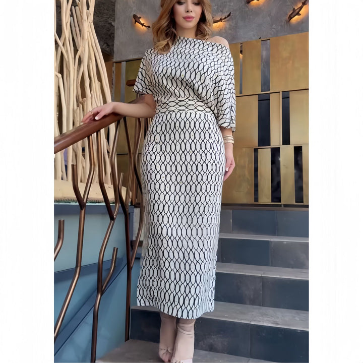 Damer Elegant Maxikjol med asymmetrisk skärning och strukturerat mönster Eva Jonsson-Eva Jonsson