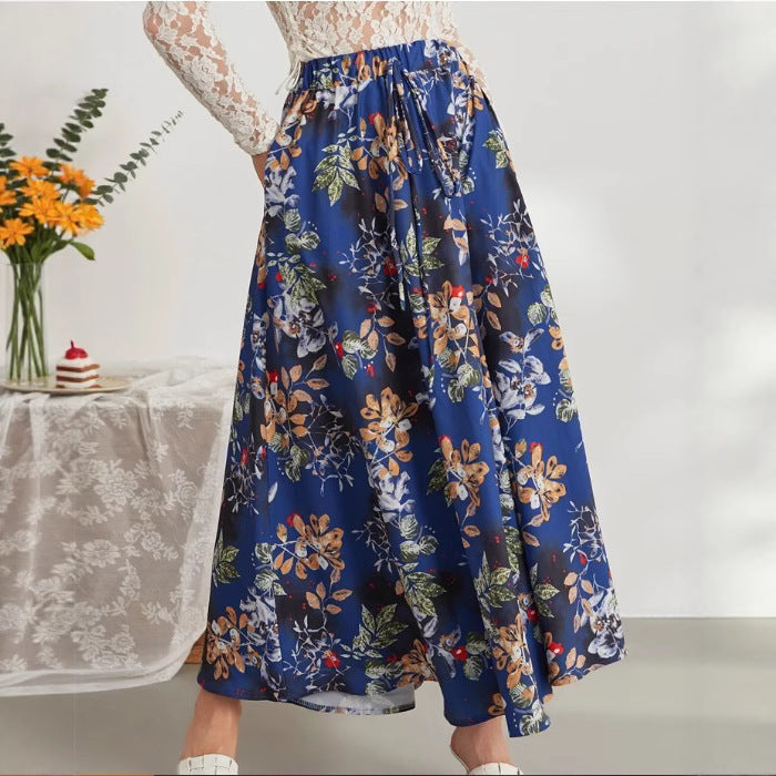 Damer Elegant Maxikjol med praktiska fickor och elastisk midja Mirla-Eva Jonsson