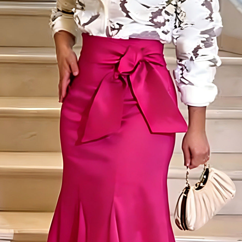 Damer Elegant Maxikjol med voluminös rosettaccent Mirla-Eva Jonsson