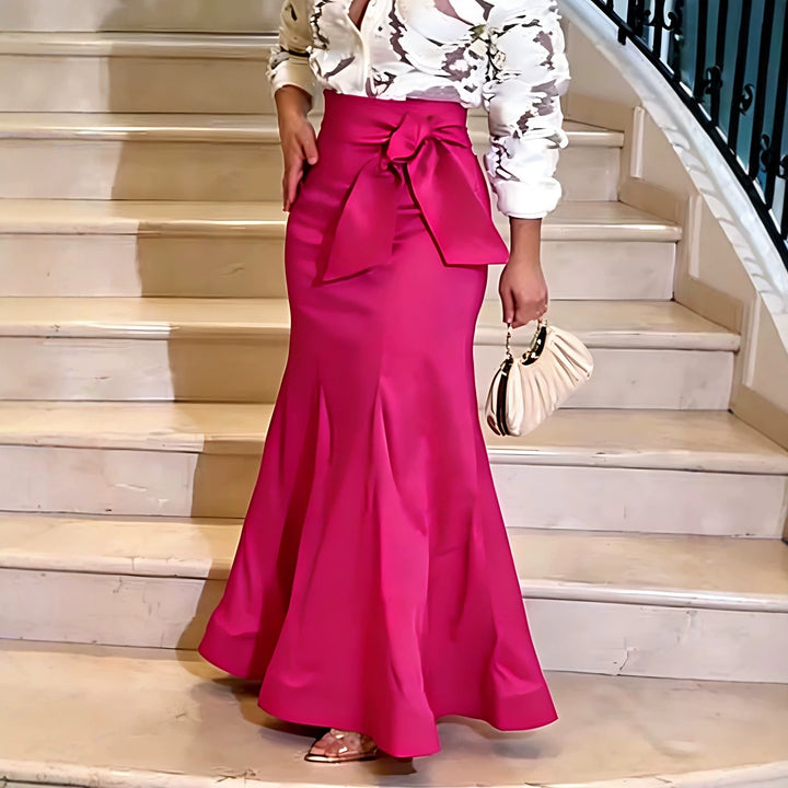 Damer Elegant Maxikjol med voluminös rosettaccent Mirla-Eva Jonsson