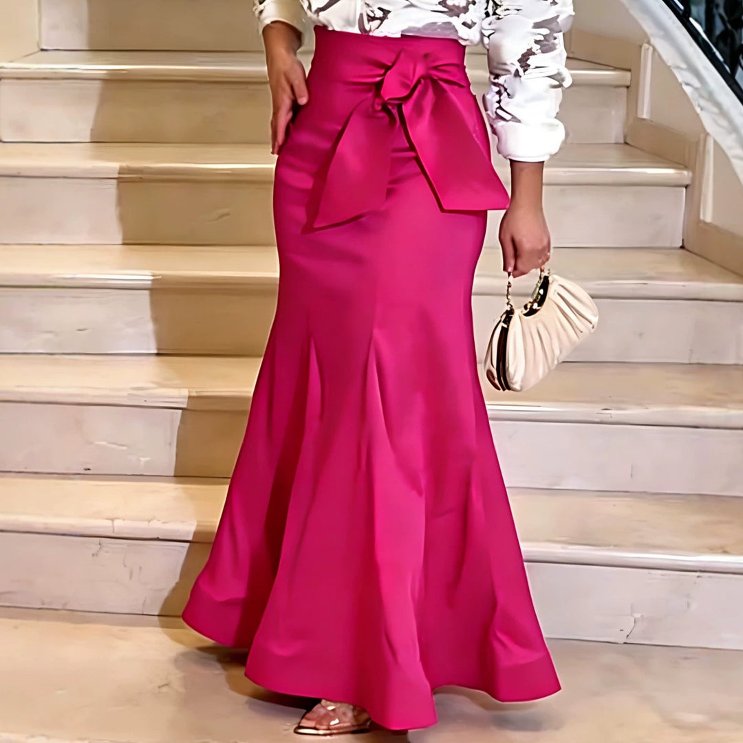 Damer Elegant Maxikjol med voluminös rosettaccent Mirla-Eva Jonsson