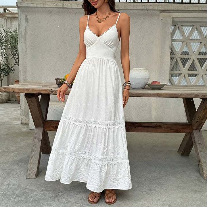Damer Elegant Maxiklänning med Crinkle-Beauty och Volangdetaljer Mirla-Eva Jonsson