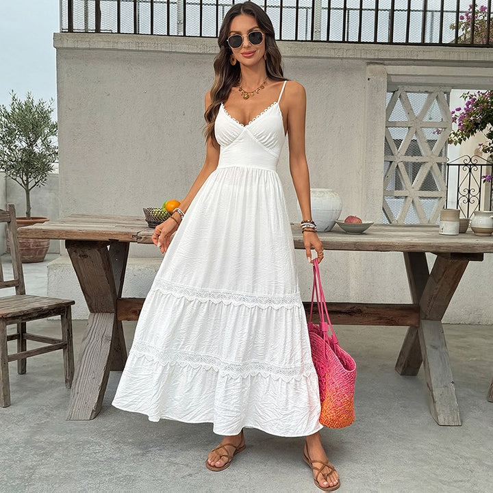 Damer Elegant Maxiklänning med Crinkle-Beauty och Volangdetaljer Mirla-Eva Jonsson