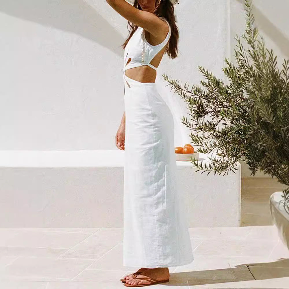 Damer Elegant Maxiklänning med Cut-Out-detaljer och hög slits Mirla-Eva Jonsson