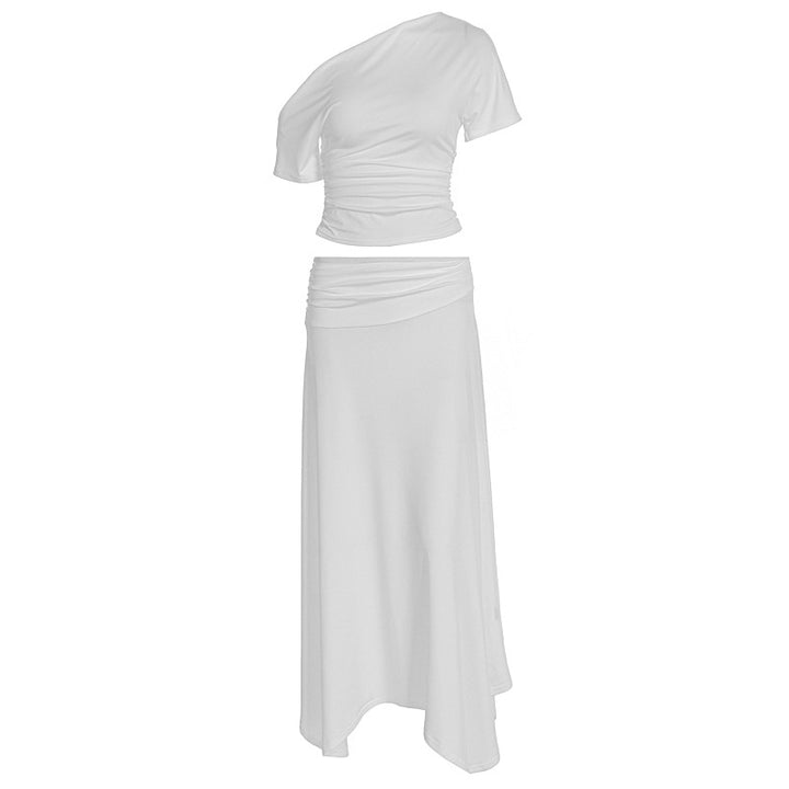 Damer Elegant Maxiklänning med asymmetrisk design och drapering Mirla-Eva Jonsson