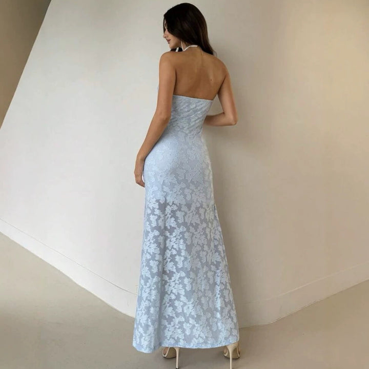 Damer Elegant Maxiklänning med blommigt mönster och hög delning Mirla-Eva Jonsson