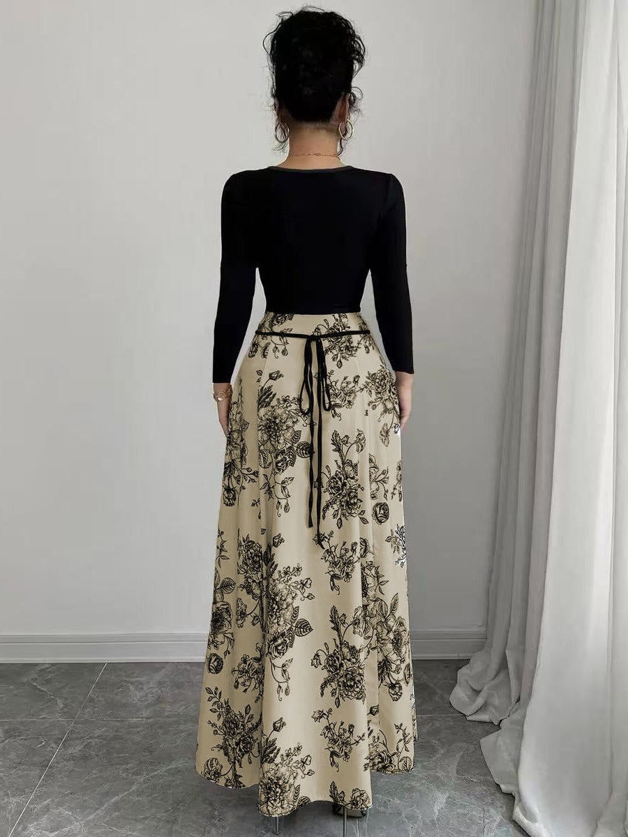 Damer Elegant Maxiklänning med blommönster och figursydd passform Mirla-Eva Jonsson