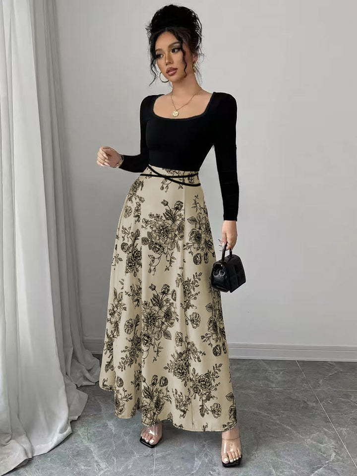 Damer Elegant Maxiklänning med blommönster och figursydd passform Mirla-Eva Jonsson