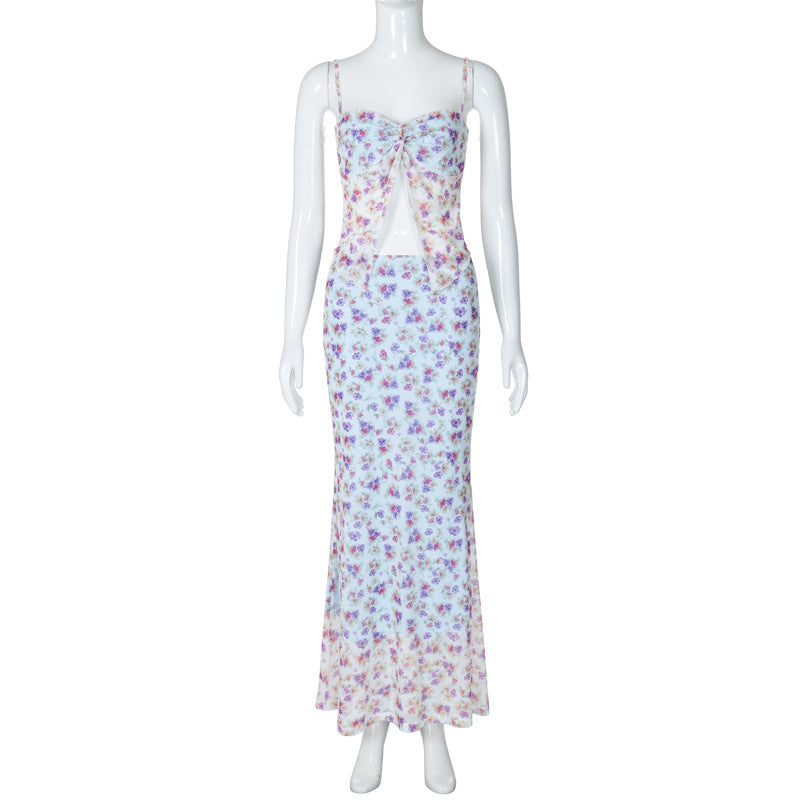 Damer Elegant Maxiklänning med blommönster och raffinerad Cut-Out Mirla-Eva Jonsson