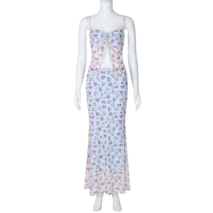Damer Elegant Maxiklänning med blommönster och raffinerad Cut-Out Mirla-Eva Jonsson