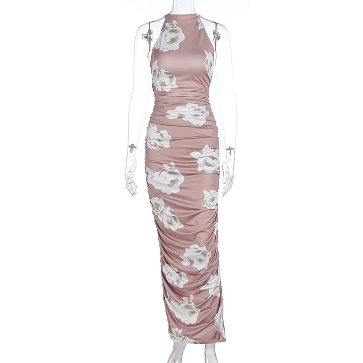 Damer Elegant Maxiklänning med blommönster och rynkor Mirla-Eva Jonsson