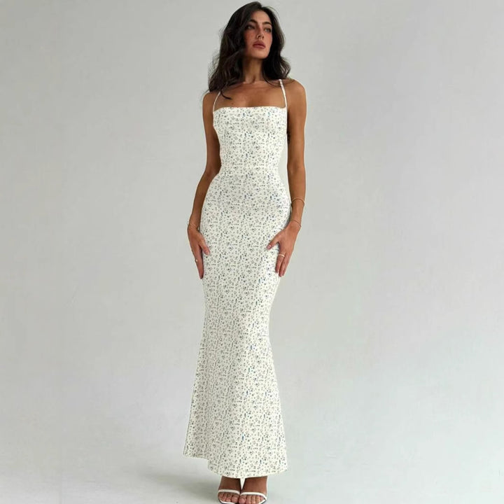 Damer Elegant Maxiklänning med blommönster och smal passform Mirla-Eva Jonsson