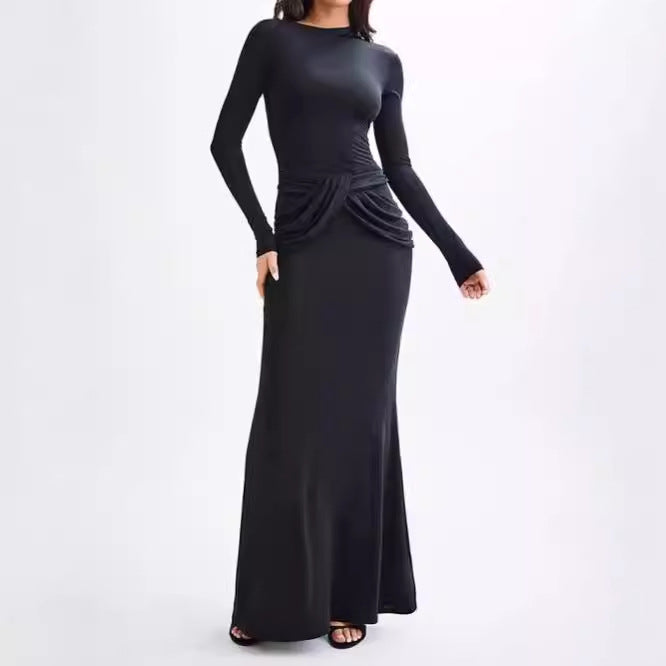 Damer Elegant Maxiklänning med dekorativ drapering Eva Jonsson-Eva Jonsson