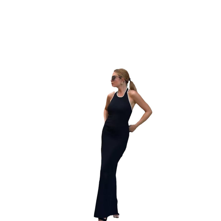 Damer Elegant Maxiklänning med djup V-ringning och sidslits Mirla-Eva Jonsson