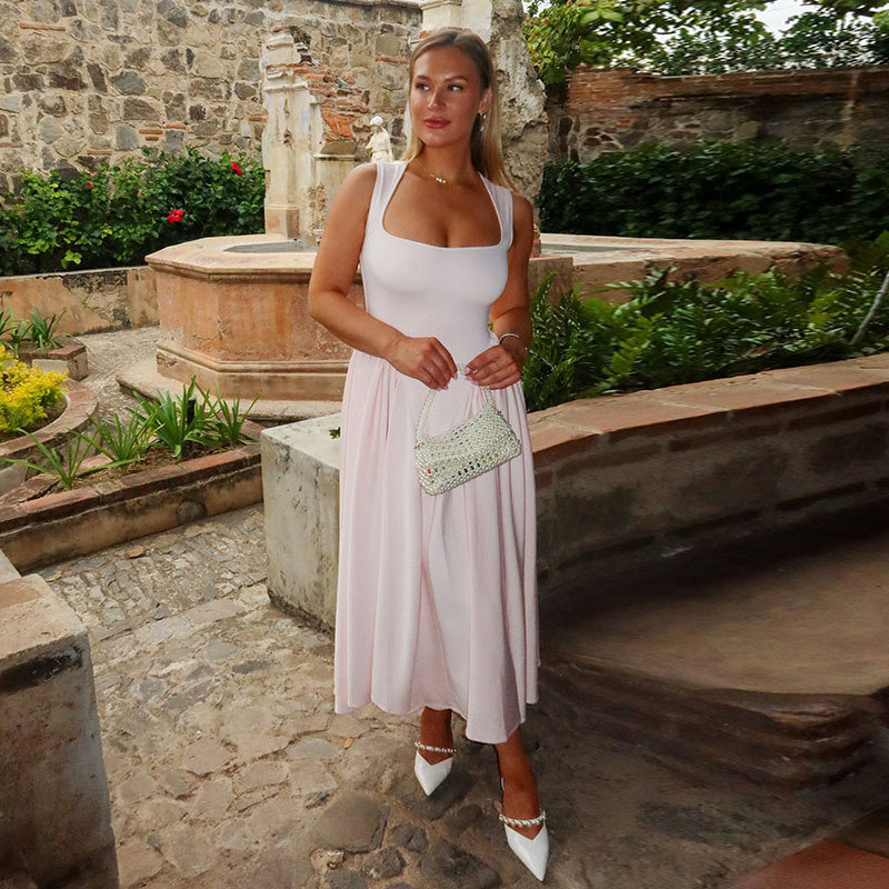 Damer Elegant Maxiklänning med djup utklipp och avslappnad passform Mirla-Eva Jonsson