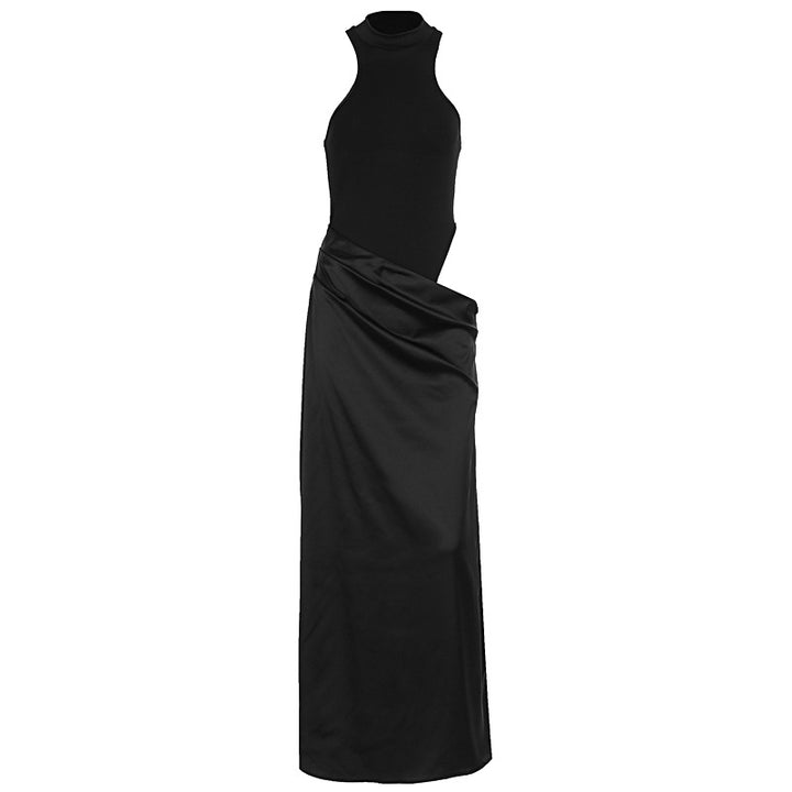 Damer Elegant Maxiklänning med figursydd Halterneck och draperad kjol Mirla-Eva Jonsson